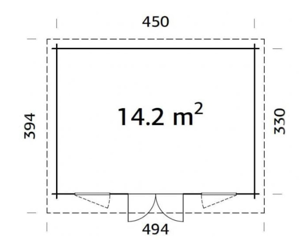The dimensions of the Lisa Log cabin